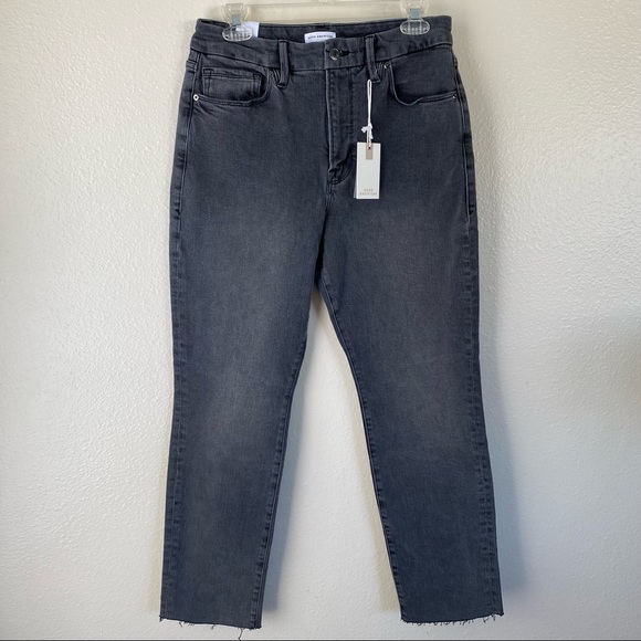 Good American Good Classic Raw Hem Jeans Gray 10/30 NWT - Picture 2 of 13